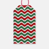 Groene Rode Strepen Prettig Kerstfeest Cadeaulabel (Achterkant)