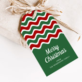 Groene Rode Strepen Prettig Kerstfeest Cadeaulabel