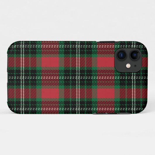 Groene & Rode Tartan Hoesje-Mate iPhone Case (Achterkant (horizontaal))