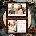 Groene Rode Tartan Plaid Foto Kerst Feestdagenkaart<br><div class="desc">Stuur dit vakantieseizoen warme wensen met de Green Red TartanPlaid Photo Merriest Christmas Holiday Kaart. Met een charmant groen gingham plaid patroon in combinatie met uw favoriete familiefoto, combineert deze kaart tijdloze elegantie met feestelijk gejuich. Perfect voor het verspreiden van vakantiedruk naar vrienden en familie, het vangt de gezellige geest...</div>