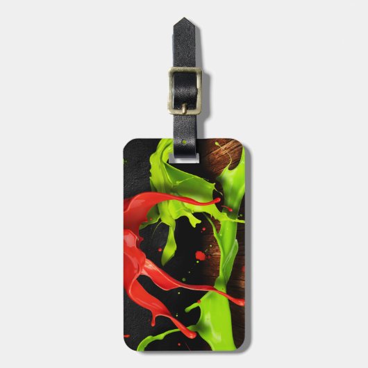 Groene rode verf bagagelabel (Voorkant verticaal)