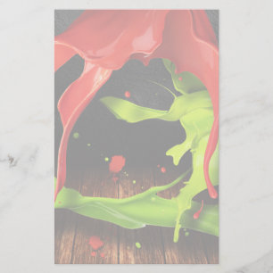 Groene rode verf briefpapier