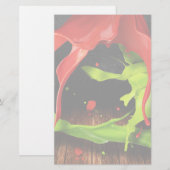 Groene rode verf briefpapier (Voorkant / Achterkant)