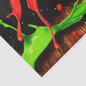 Groene rode verf tissuepapier (Detail)