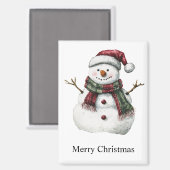 Groene Rode Vrolijke Kerstbomen Sneeuwman Magneet (Voorkant / Achterkant)