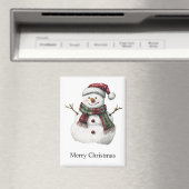 Groene Rode Vrolijke Kerstbomen Sneeuwman Magneet (Insitu (Vaatwasser))