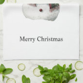 Groene Rode Vrolijke Kerstbomen Sneeuwman Theedoek (Gevouwen)