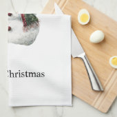 Groene Rode Vrolijke Kerstbomen Sneeuwman Theedoek (Quarter Fold)