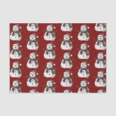 Groene Rode Vrolijke Kerstbomen Sneeuwman Tissuepapier (Voorkant)