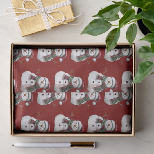 Groene Rode Vrolijke Kerstbomen Sneeuwman Tissuepapier (Geschenk)