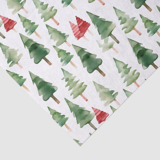 Groene rode vrolijke kerstbomen tissuepapier (Detail)