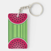 Groene Rode Watermeloen Design Sleutelhanger (achterkant)