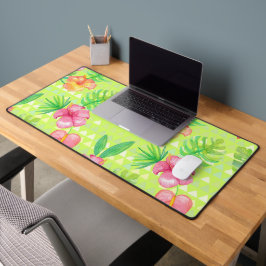 GROENE & RODE WATERVERF TROPISCHE BLADEREN & HIBIS BUREAUMAT