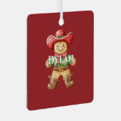 Groene Rode Westerne Cowboy Laarzen Kerst Metalen Ornament (Voorkant Rechts)