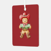 Groene Rode Westerne Cowboy Laarzen Kerst Metalen Ornament (Voorkant links)