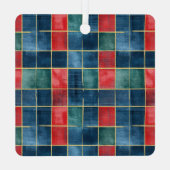 Groene Rode Westerne Cowboy Laarzen Kerst Metalen Ornament (Achterkant)