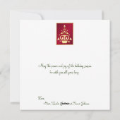 Groene, rode, witte, gouden kerstKaart met een gou (Achterkant)