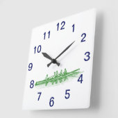 Groene roeirowers, team voor watersport vierkante klok (Hoek)