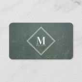 Groene Roest Metallic Textuur Monogram Initiaal Visitekaartje (Voorkant)