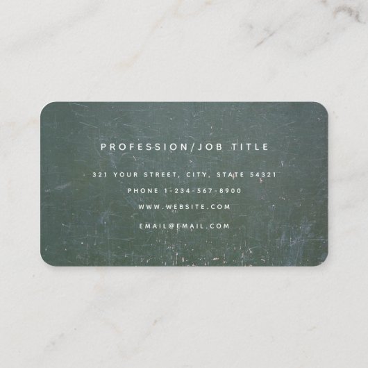 Groene Roest Metallic Textuur Monogram Initiaal Visitekaartje (Achterkant)