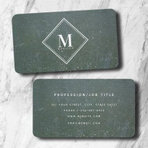 Groene Roest Metallic Textuur Monogram Initiaal