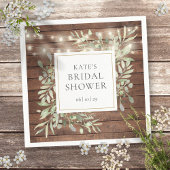 Groene Roestieke Houten Slingerlichtjes Bruidsdouc Servet