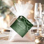 Groene roestige boomluifellichten bosbruiloft bedankjes labels