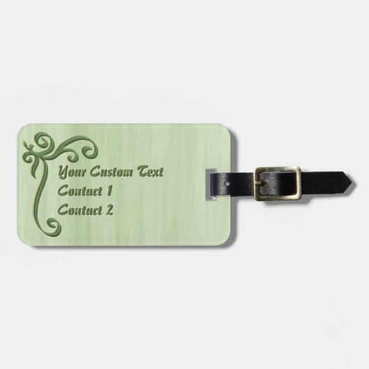 Groene rol met gouden accentuertekst bagagelabel (Voorkant horizontaal)