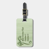 Groene rol met gouden accentuertekst bagagelabel (Voorkant verticaal)