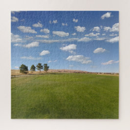 Groene rolheuvels met blauwe hemel boven Natuur Legpuzzel