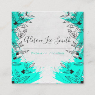 Groene Romantische bladeren Vierkante Visitekaartje