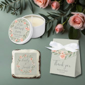 Groene, romantische roos krans bedankkaart