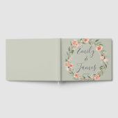 Groene, romantische roos krans gastenboek (Volledig)