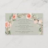 Groene, romantische roos krans informatiekaartje (Achterkant)