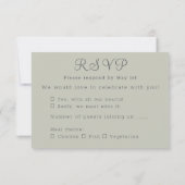 Groene, romantische roos krans RSVP kaartje (Achterkant)