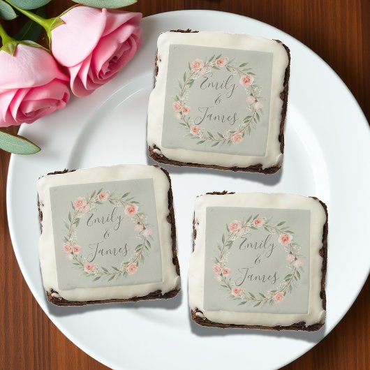 Groene, romantische roos krans wijn etiket