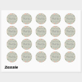 Groene, romantische rozenkrans ronde sticker (Vel)