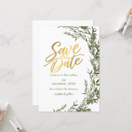 Groene romantische Save The Date-uitnodiging Kaart