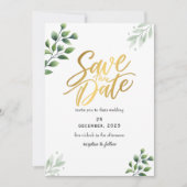 Groene romantische Save The Date-uitnodiging Kaart (Voorkant)