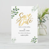 Groene romantische Save The Date-uitnodiging Kaart (Staand voorkant)