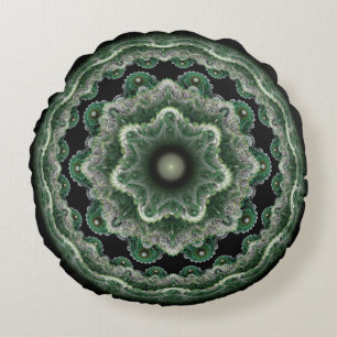 Groene  ronde fractale kussen