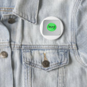 Groene ronde koopknop button 5,7 cm (In situ)