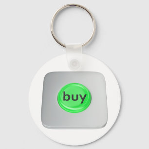 Groene ronde koopknop sleutelhanger