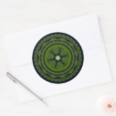 Groene ronde ornament, klassiek rond ronde sticker (Envelop)