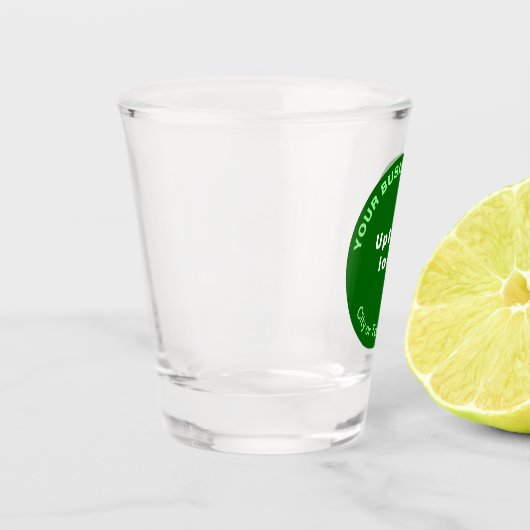 Groene Ronde Zakelijk Merk op Schot Glas (Links)