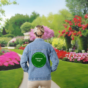 Groene Ronde Zakelijk Merk op Vrouwen Denim Jacket
