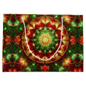 Groene Rood Decoratie Kerstcadeautas Groot Cadeauzakje (Achterkant)