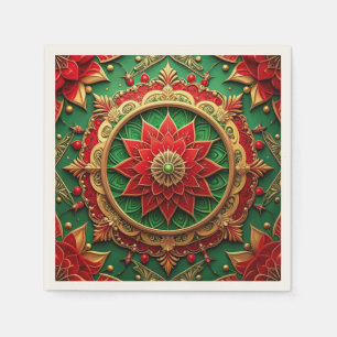 Groene Rood Decoratie Kerstservet Servet