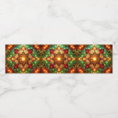 Groene Rood Decoratiefeest Waterfles Etiket (Enkel label)