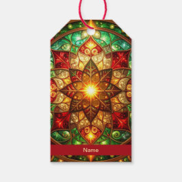 Groene Rood Decoratieven Kerst Cadeau Label Cadeaulabel